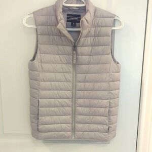 Lands' End Kids Light Gray Puffer Vest